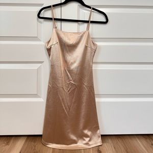 Altar’d State pink satin cowl mini dress Small